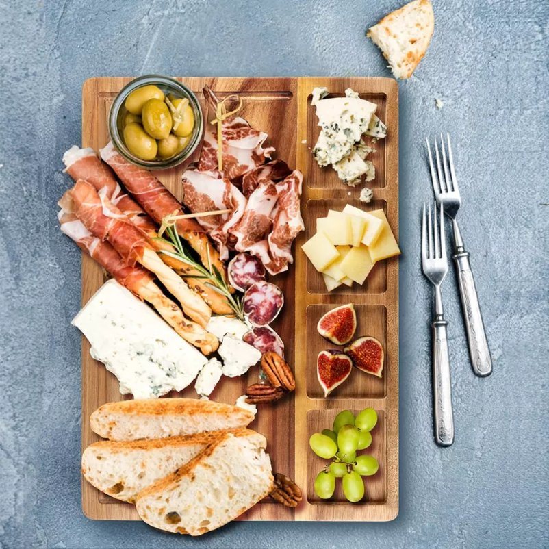 Luxury Custom Kitchen Wood Chopping Board Acacia Cutting Board with Containers