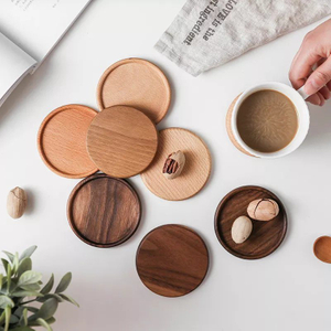 Home Durable Heat Resistant Square and Round Wood Coasters Drink Mat Coffee Cup Pad