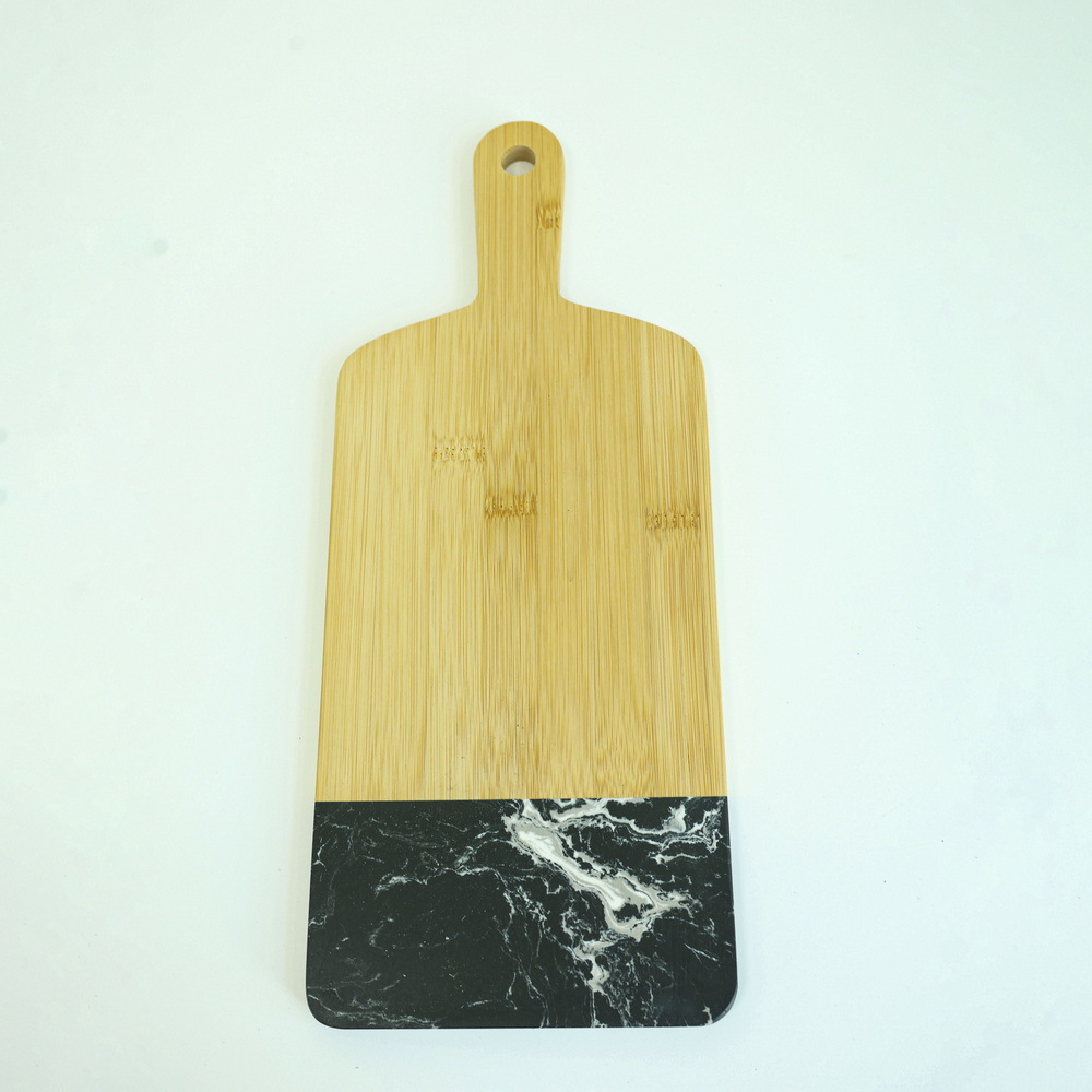 Black Marble and Bamboo Serving Board Cheese Board Charcuterie Board