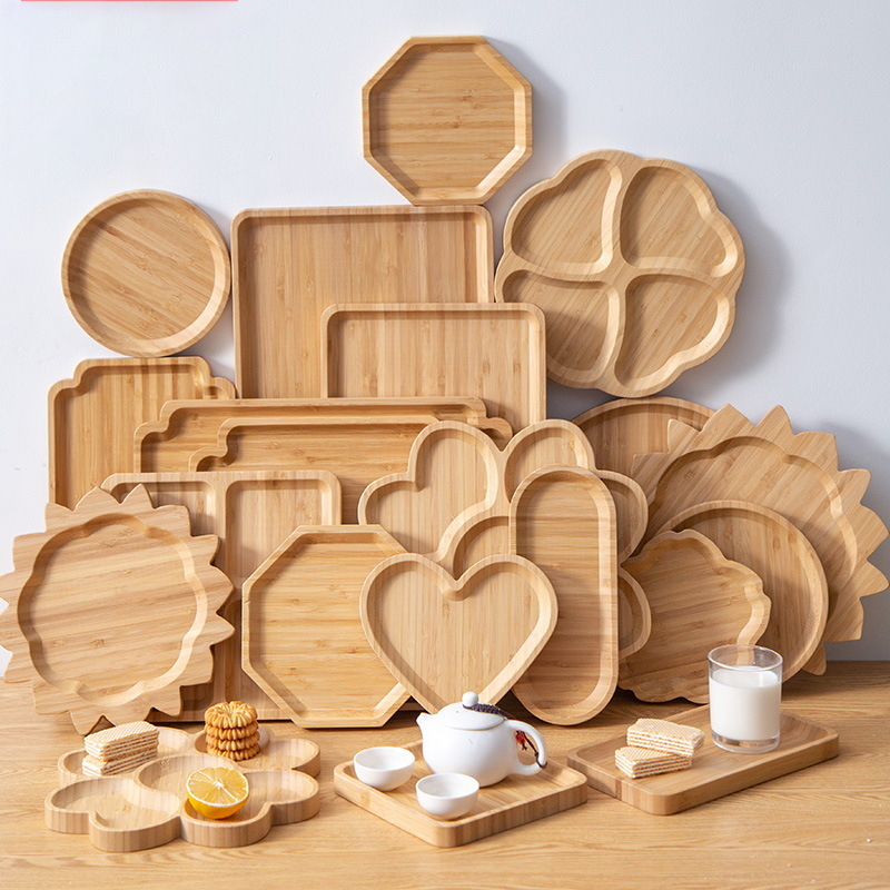 Heart-Shaped Bamboo Dessert Plate