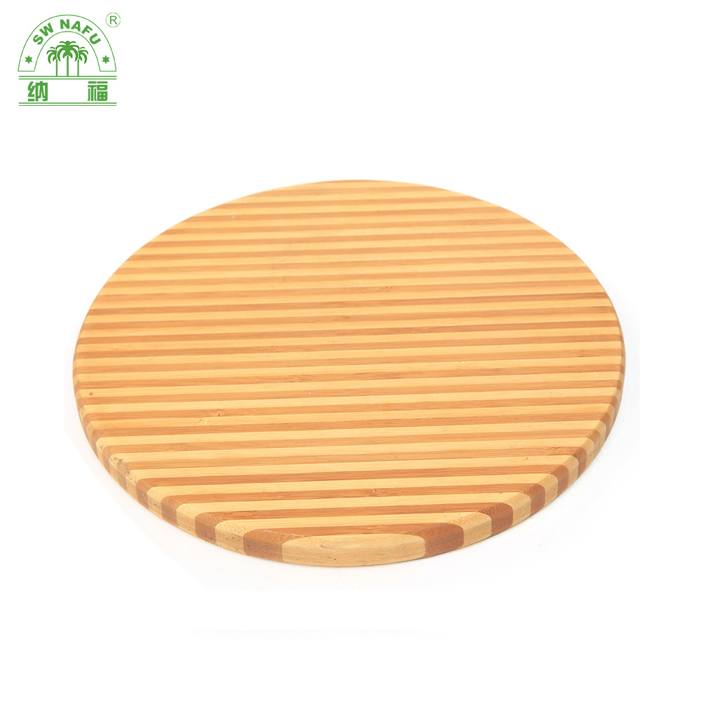 Zebra Stripe Round Bamboo Cutting Board Chopping Board for Kitchen