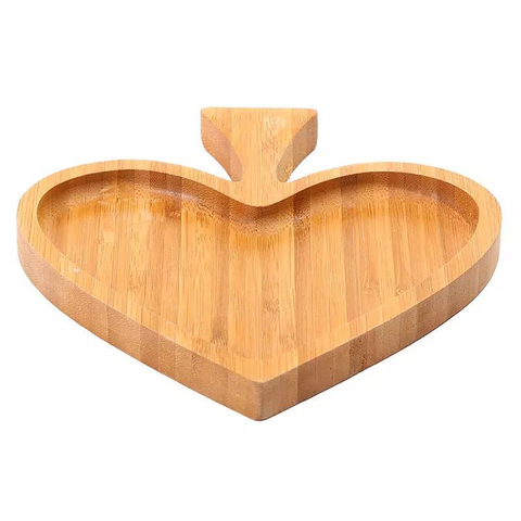 Wholesale Reusable Bamboo Product Heart Shape Bamboo Plates for Kids