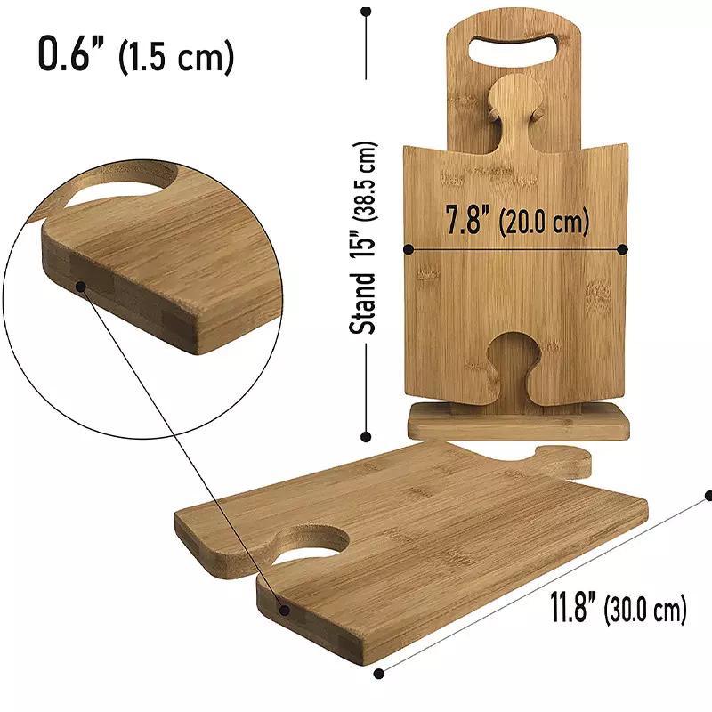 OEM/ODM Customized Logo 4PCS Shaped Puzzle Bamboo Cutting Board Set