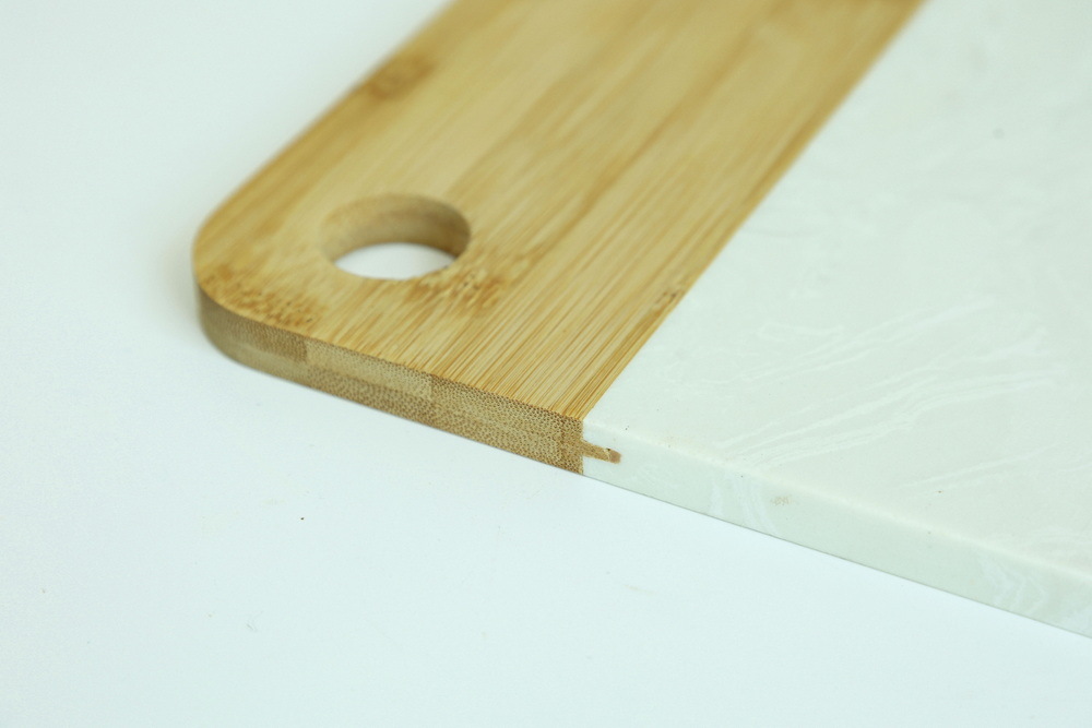 Smooth and Durable Marble and Bamboo Chopping Board Cheese Board with Hanging Hole