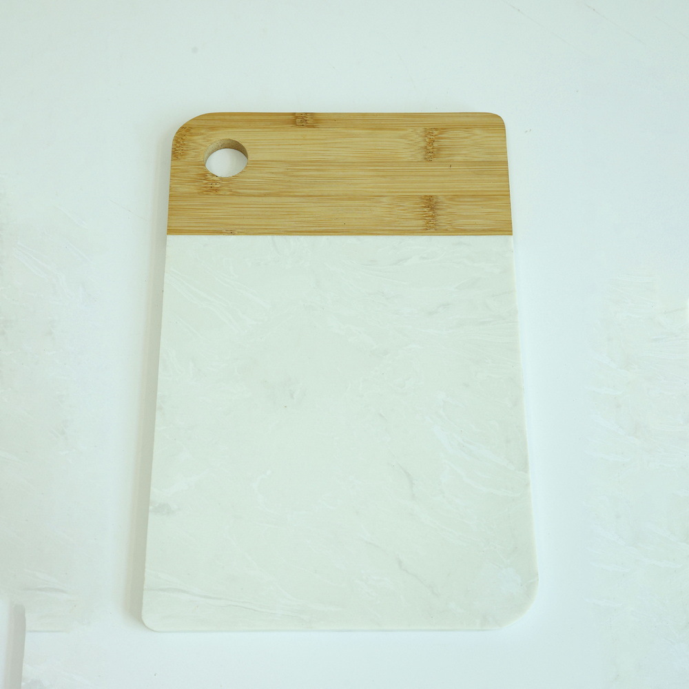 Smooth and Durable Marble and Bamboo Chopping Board Cheese Board with Hanging Hole