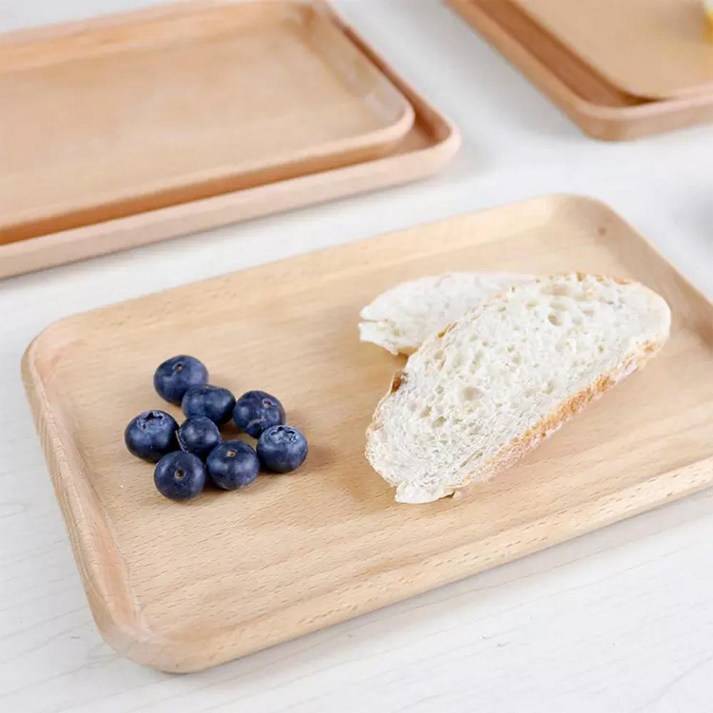 Modern Rectangle Beech Solid Wood Vegetables Bread Serving Tray