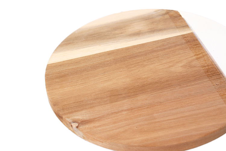 Round Acacia Wood Cutting Board with Handle