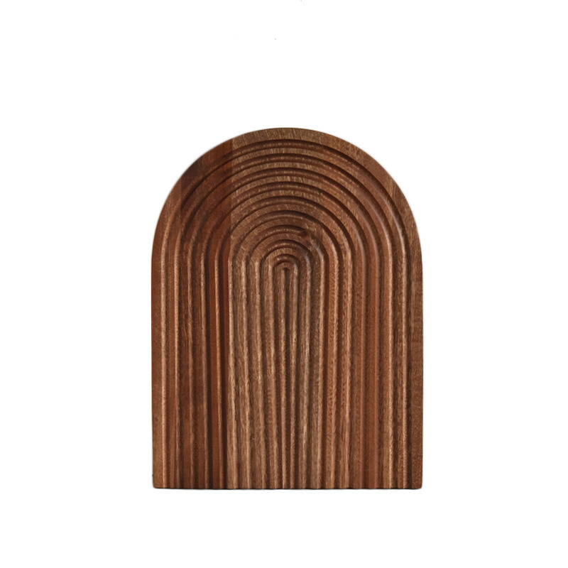 Ins Nordic Style Wave Pattern Tray Wooden Tray Cake Bread Tea Serving Tray