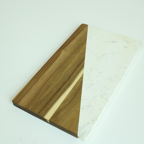 White Marble Wood Board for Food and Cheese