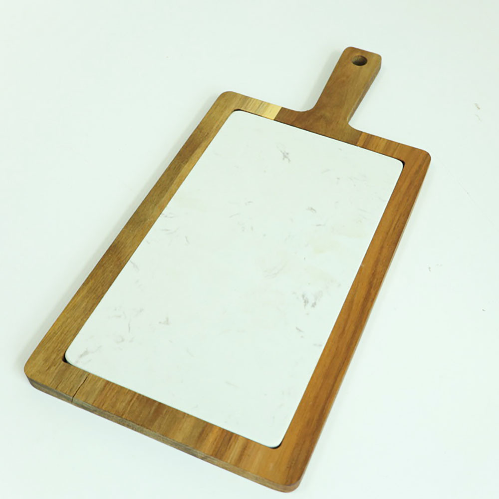 Wooden Marble Serving Tray Serving Board with Removable Marble