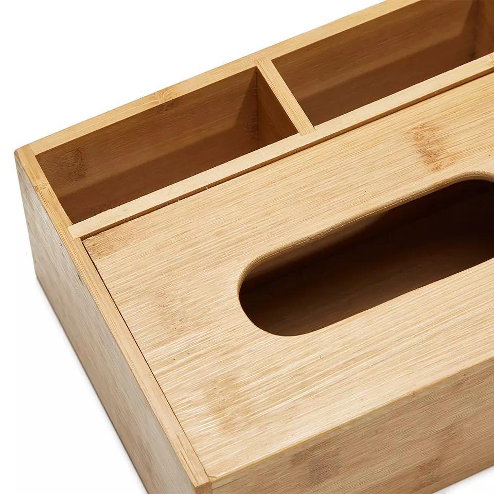 Bamboo Wooden Tissue Box for Kitchen Living Room Car Office