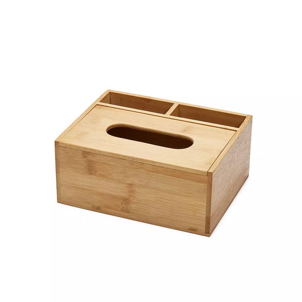 Bamboo Wooden Tissue Box for Kitchen Living Room Car Office
