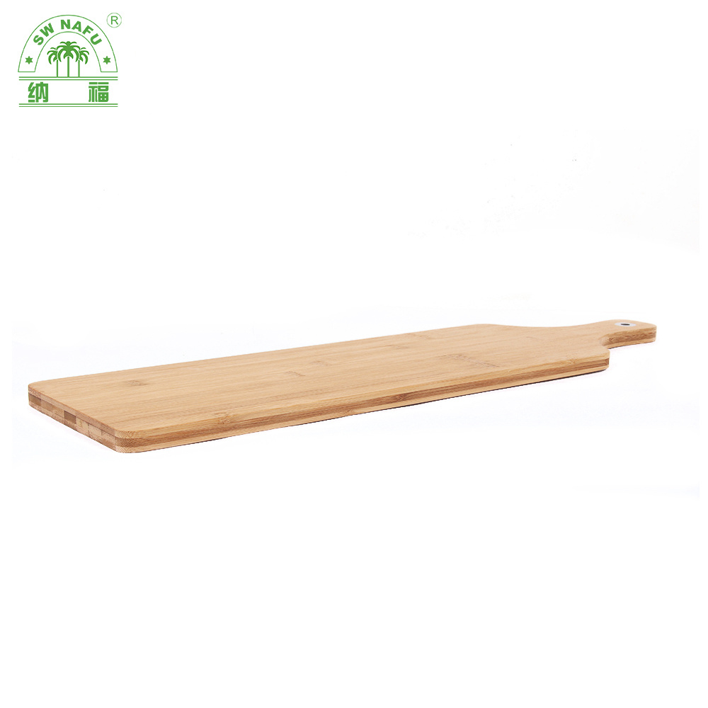 Heavy Duty Long Bamboo Charcuteria Board Sushi Serving Platter with Handle