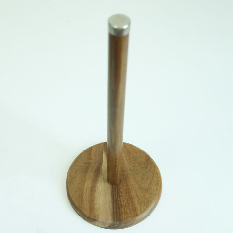 Countertop Standing Wood Toilet Paper Holder Stand Paper Towel Holder
