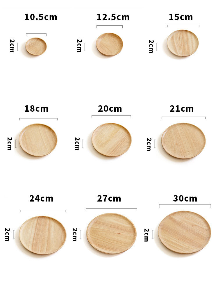 Lightweight Round and Rectangle Wood Steak Plates Wooden Dish Plates From Factory