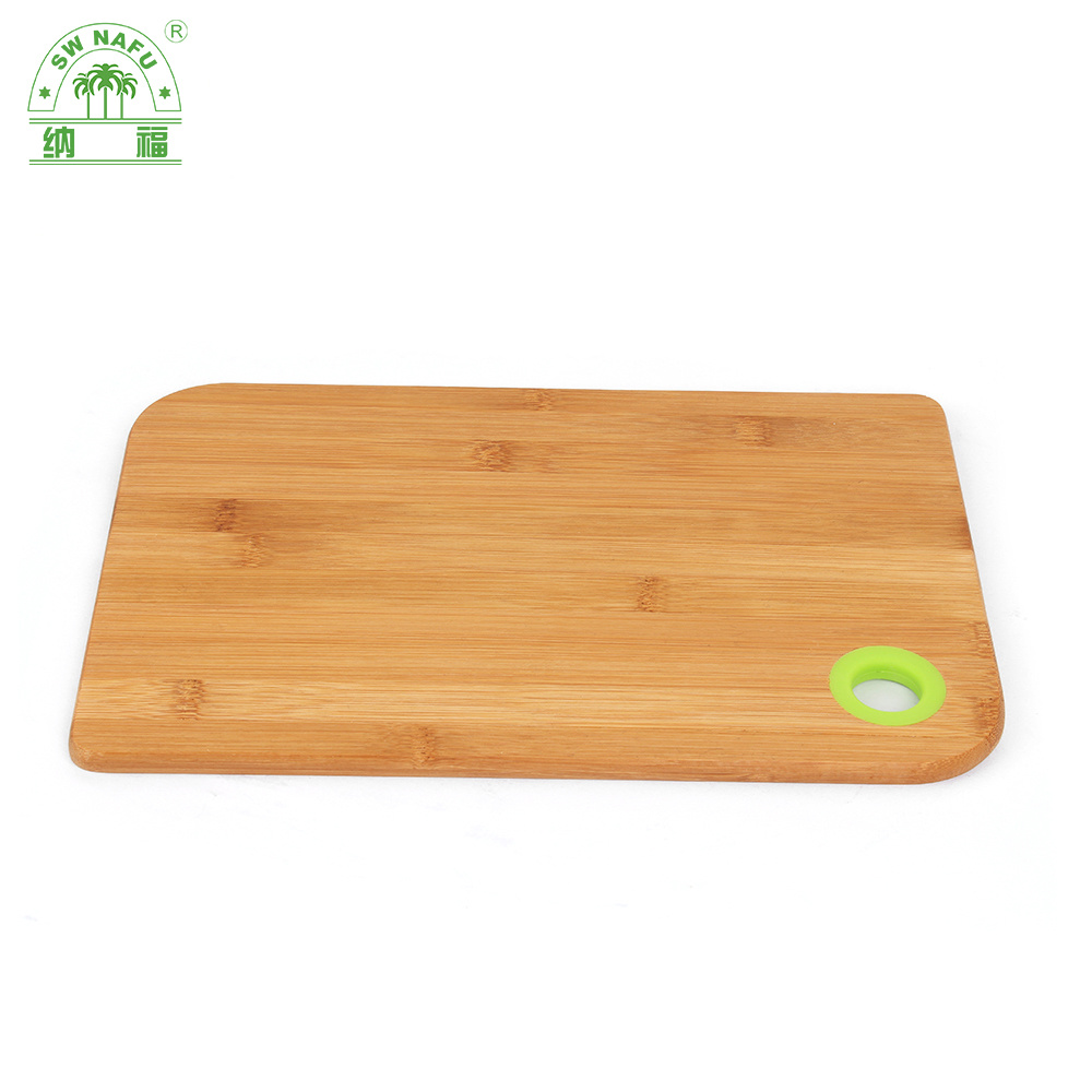 Popular Smart Wood Bamboo Cutting Board Chopping Block Set of 2 with Silicone Hanging Hole