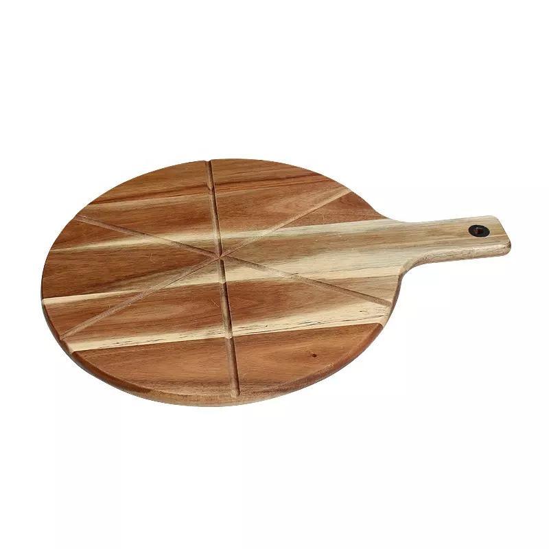 High Quality Wooden Cutting Board Custom Round Acacia Wood Pizza Board