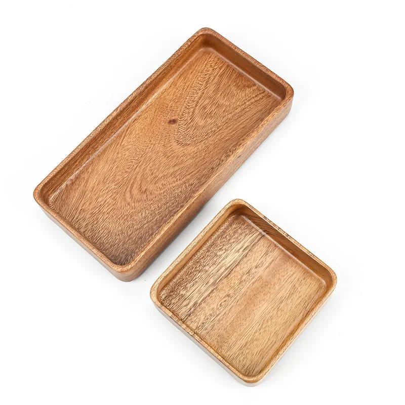 Black Walnut Wood Dishes Serving Tray Wooden Square and Rectangle Plate