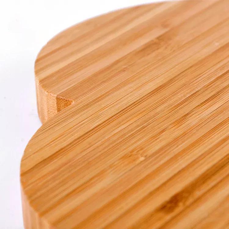 Multifunctional Flower Shape Bamboo Plate Bamboo Snack Tray with Dividers Parts