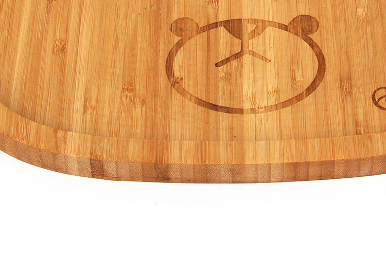 Custom Bear Shape Divided Bamboo Dinner Plates Portion Plates for Kids