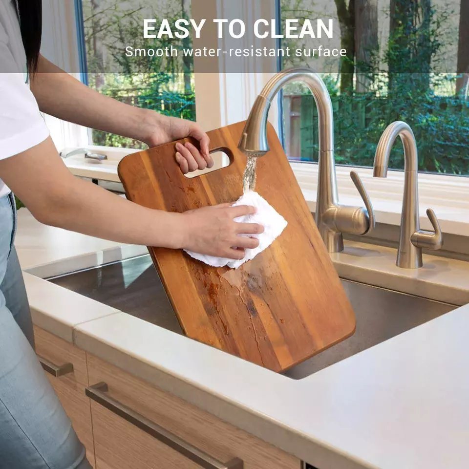 Wooden Chopping Board Set Blank Kitchen Acacia Wood Butcher Chopping Blocks Set