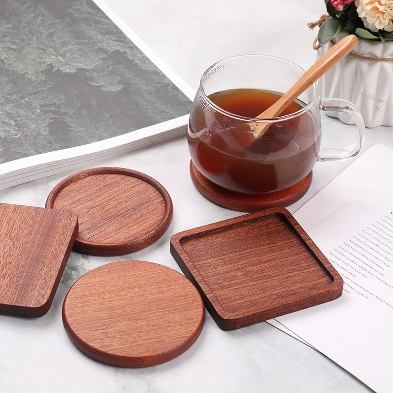 Heat Insulation Ebony Wood Coaster Bowl Mat Pot Mat Mat Wooden Table Mat Non-Slip Wooden Cup Holder