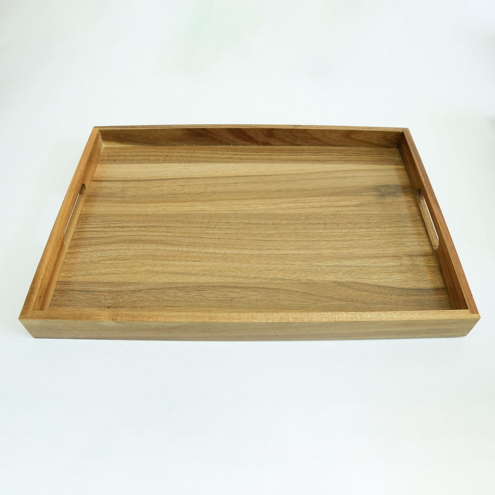 Rectangluar Acacia Wooden Serving Tray with Handles for Dinner/ Tea /Coffee /Bar /Parties