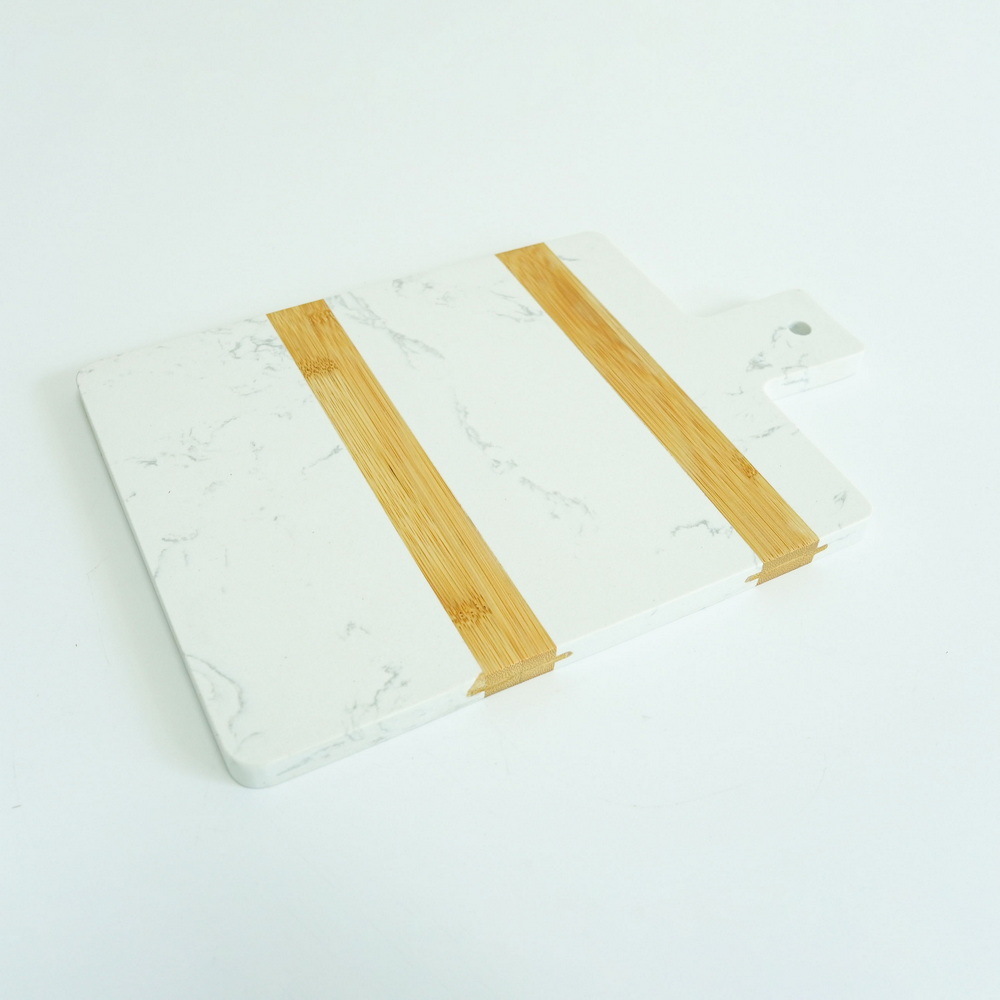 Paddle Shape White Marble Serving Board for Cheese / Charcuterie /Bread / Cake