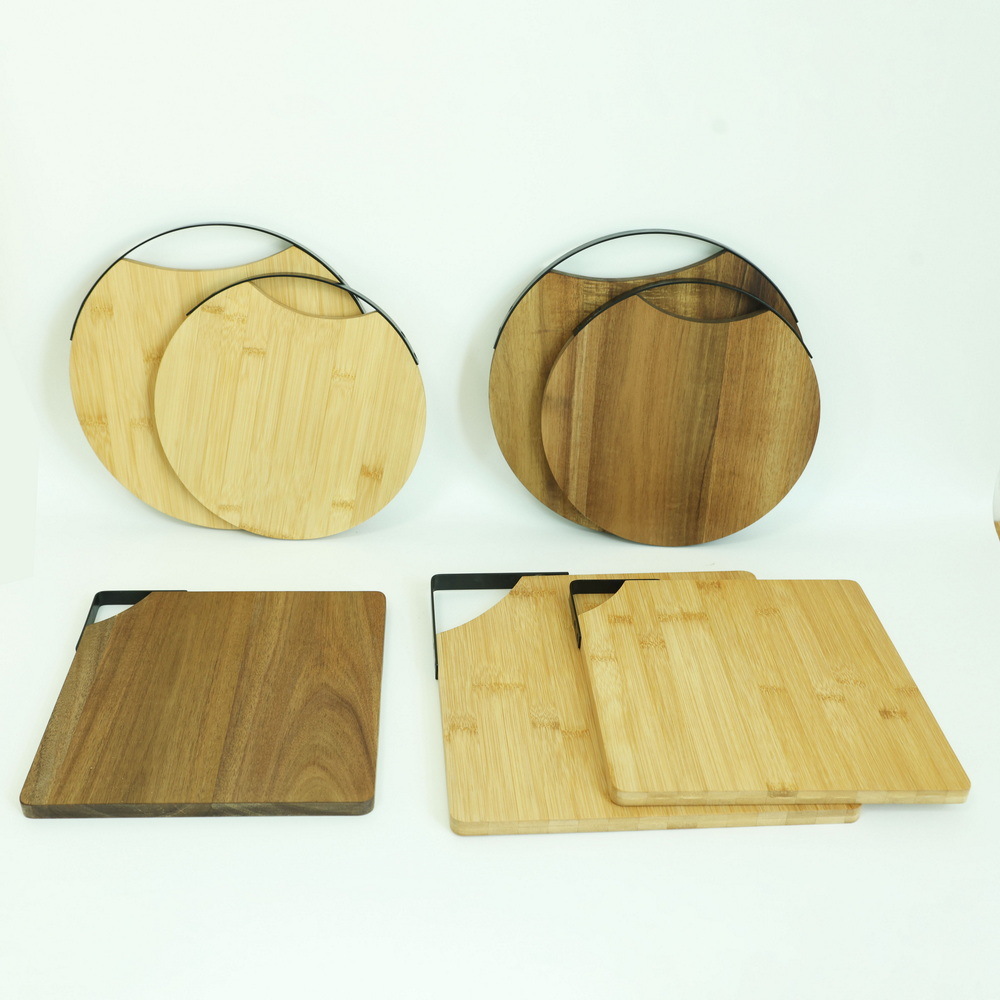 Round Bamboo Chopping Blocks Cutting Board Set