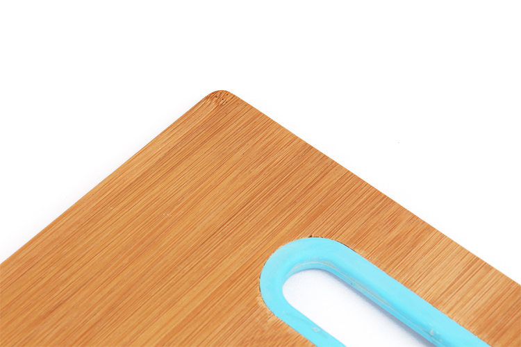 Home Basic Bamboo Wood Cutting Board Set of 2 with Silicone Handle