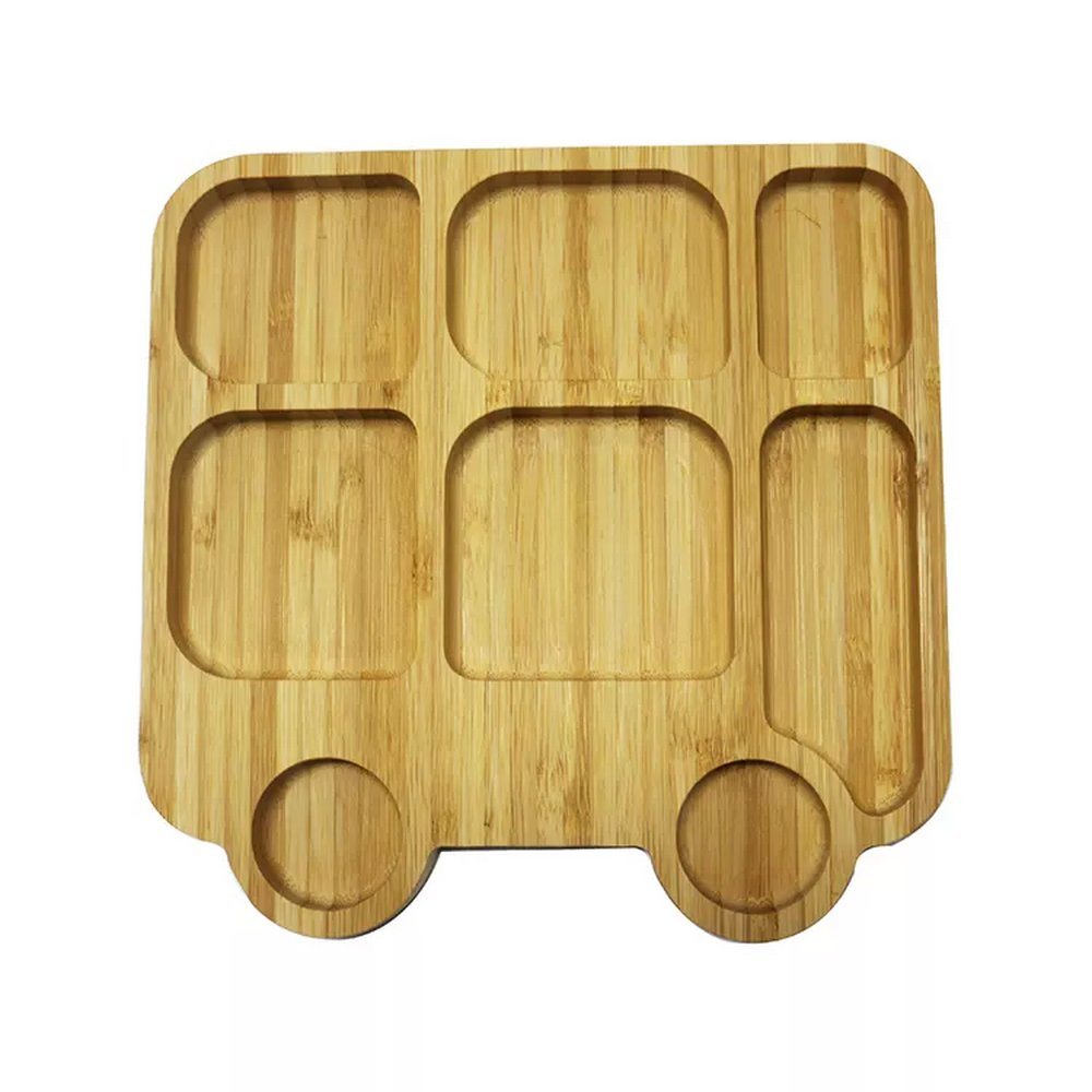 Car Shape Natural Bamboo Serving Plate Serving Tray for Food