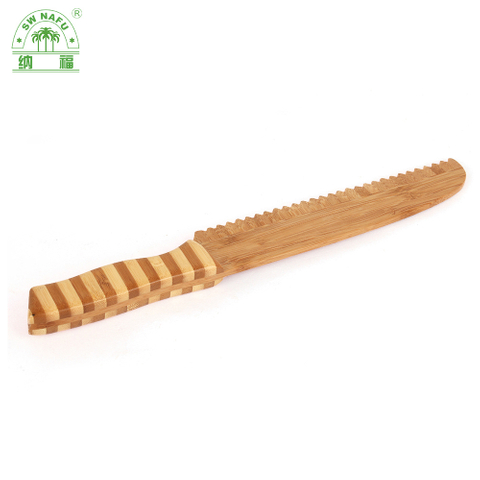 Factory Manufacture Natural Bamboo Bread Knife for Kitchen