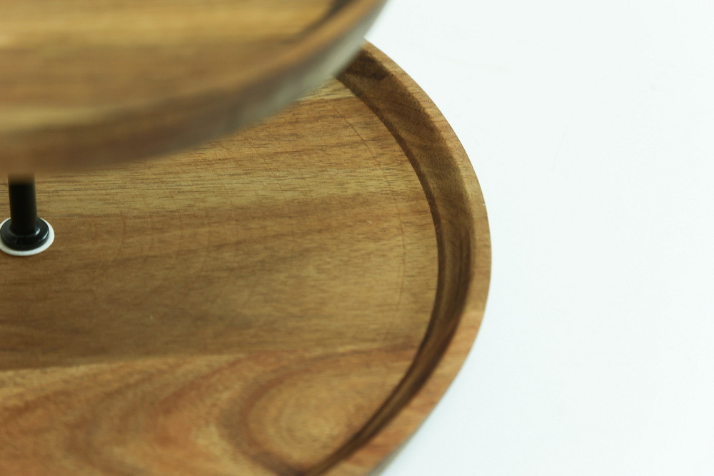 Fujian Factory Manufacture 2 Tier Acacia Wooden Cake Stand for Wedding