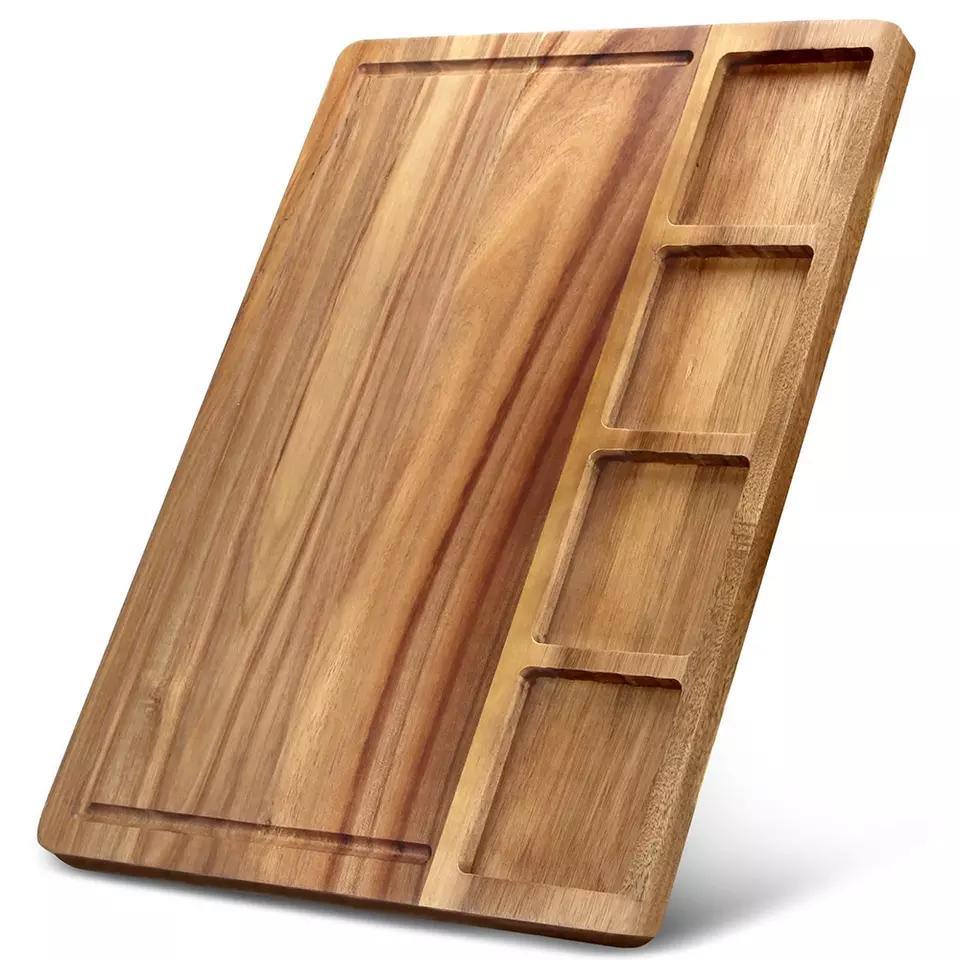 Luxury Custom Kitchen Wood Chopping Board Acacia Cutting Board with Containers