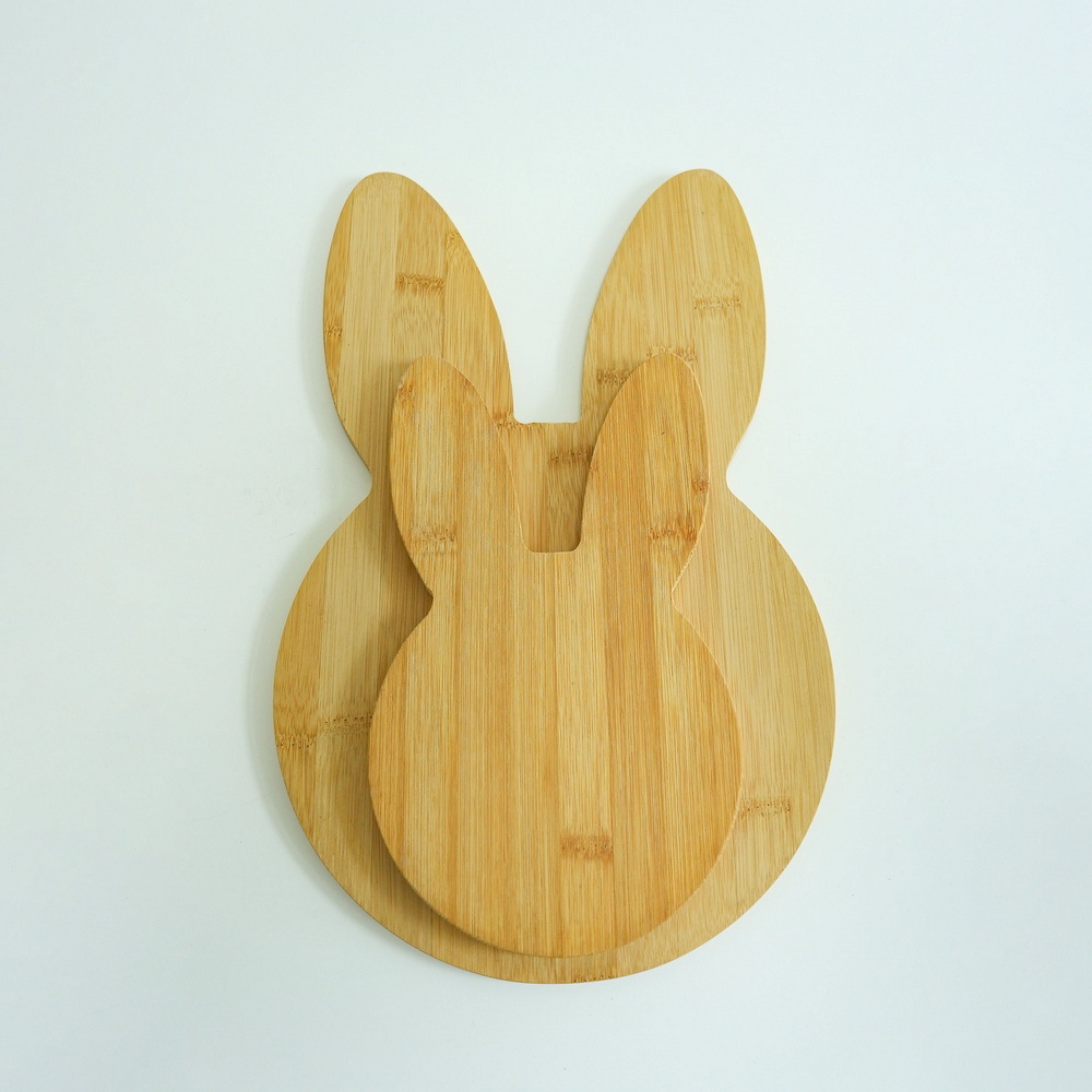 Rabbit Shape Chopping Board Animal Shaped Bamboo Cutting Board Set for Kids