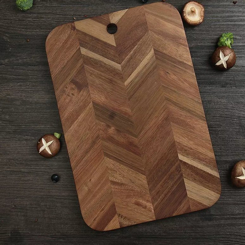 Acacia Herringbone Pattern End Grain Wooden Chopping Board Wood Cutting Board