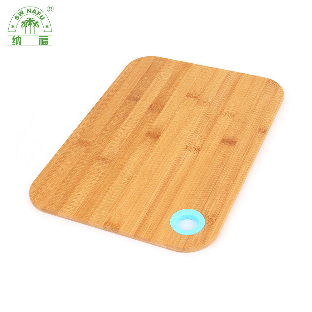 Portable Bamboo Kitchen Cutting Board Chopping Board with Silicone Hanging Hole