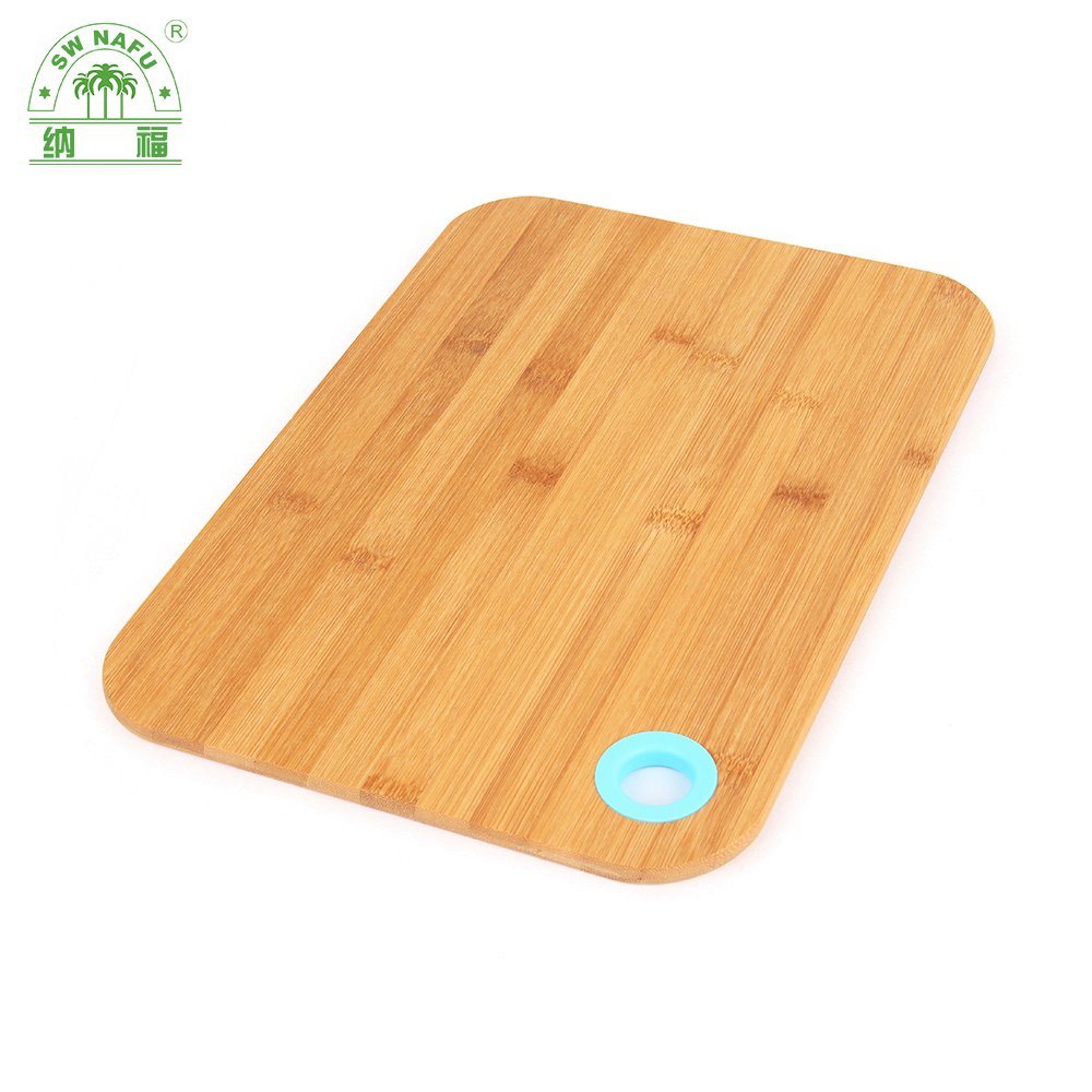 Portable Bamboo Kitchen Cutting Board Chopping Board with Silicone Hanging Hole