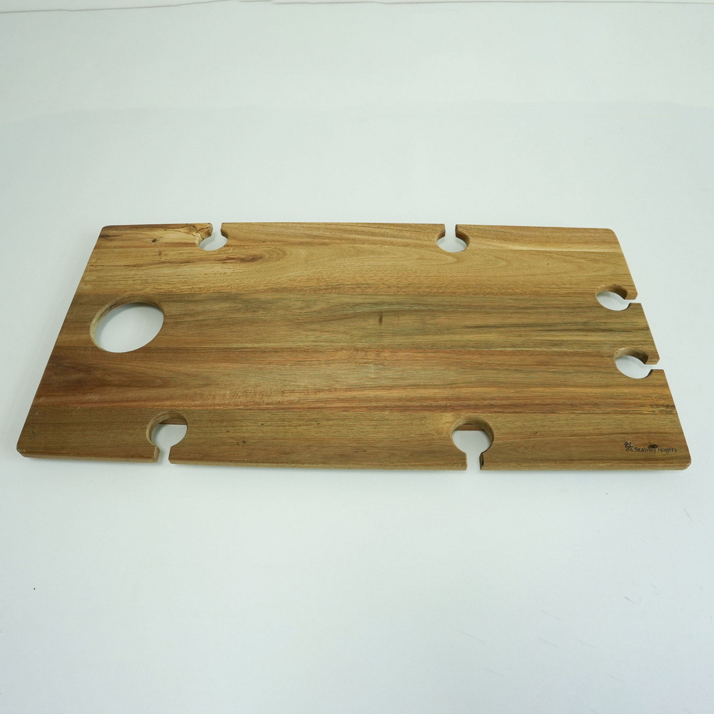 Large Portable Wooden Wine Picnic Table Folding Wood Picnic Table with 6 Wine Glasses Holder for Beech