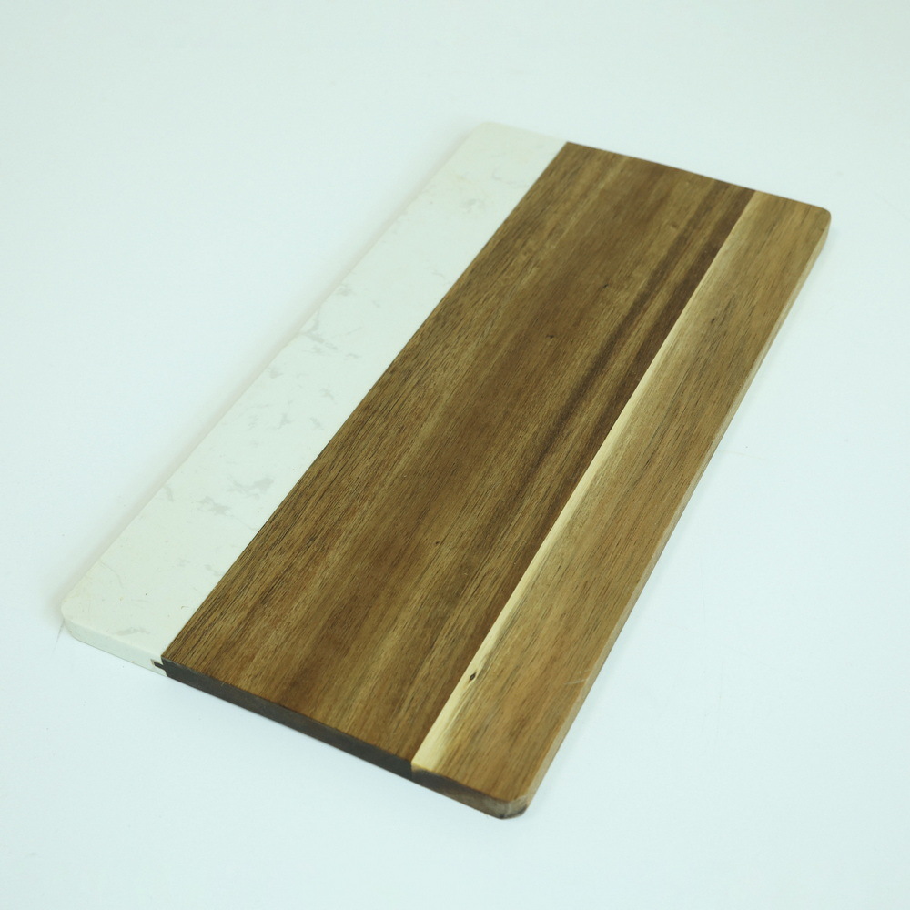 Homsense Rectangle Marble and Acacia Wood Cheese Board Cutting Board for Kitchen