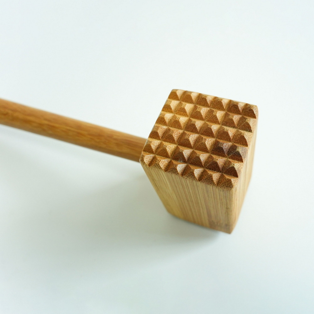 Natural Durable Bamboo Wood Meat Hammer Double Side Meat Kitchen Mallet