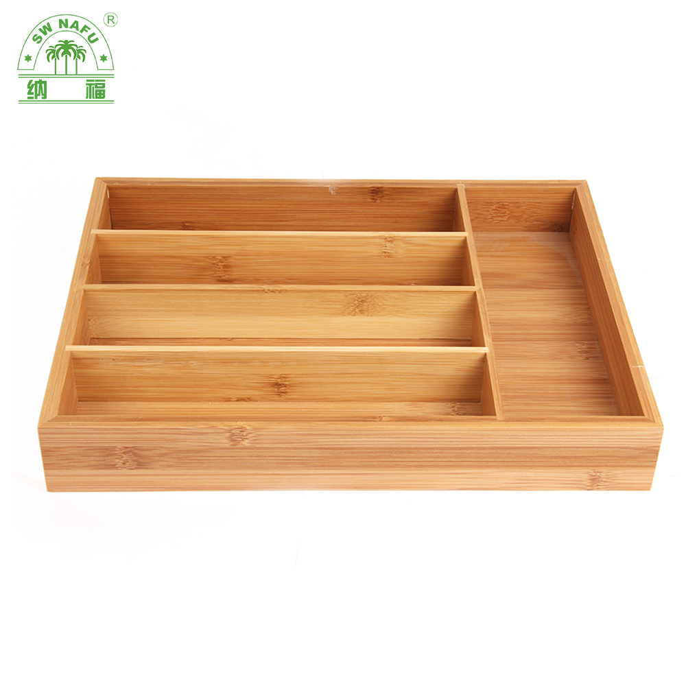 Wholesale Organic Bamboo Kitchen Organizer Bamboo Cutlery Tray