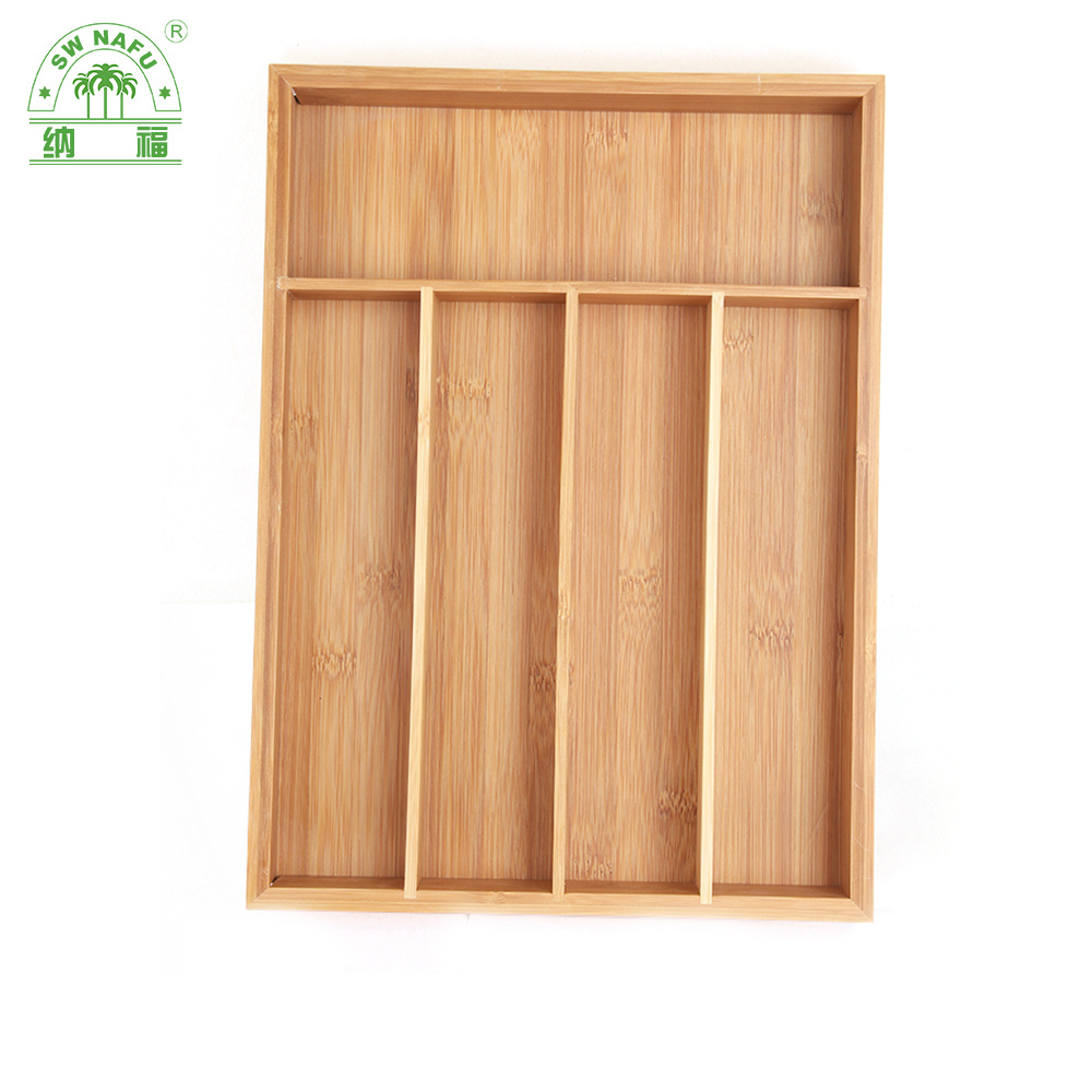 Wholesale Organic Bamboo Kitchen Organizer Bamboo Cutlery Tray