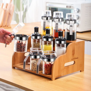 3-Tier Spice Shelf Space Saving Wooden Spice Rack Bamboo Spice Rack Organizer