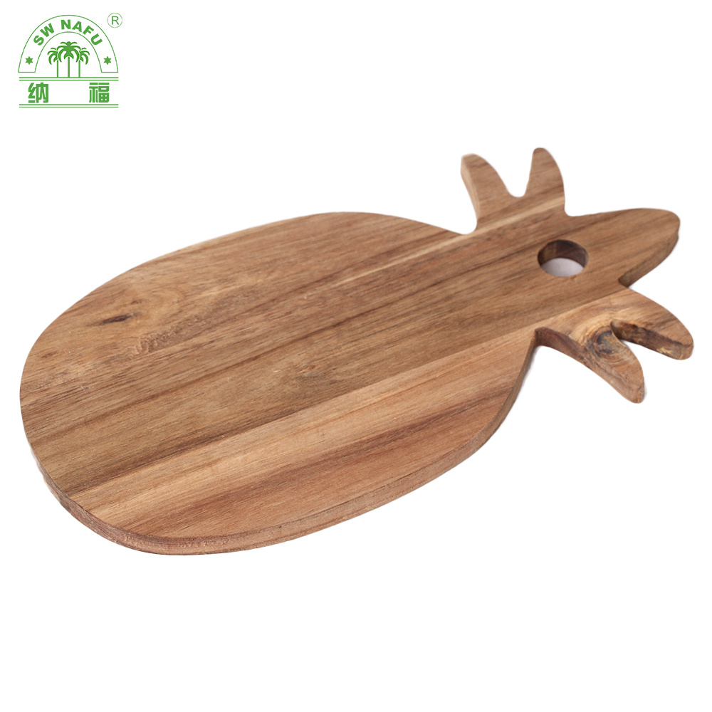 Natural Pineapple Shape Acacia Wood Serving Board Cutting Board Cheese Board