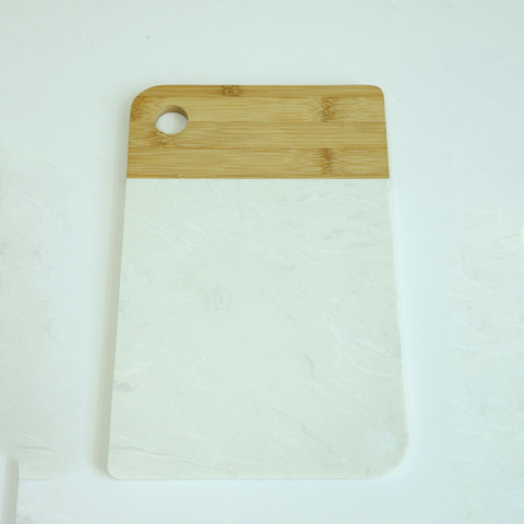 Smooth and Durable Marble and Bamboo Chopping Board Cheese Board with Hanging Hole