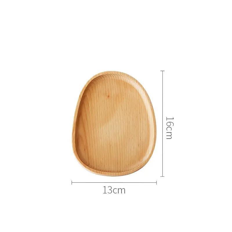 Wholesale Oval Shape Beech Wooden Plate Serving Plate Set