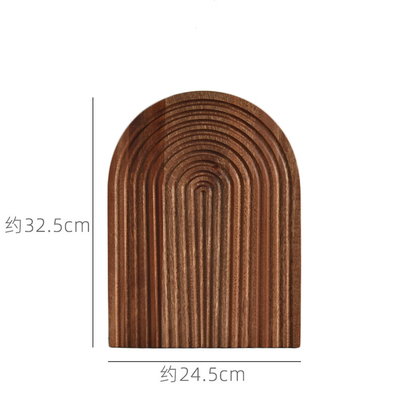 Ins Nordic Style Wave Pattern Tray Wooden Tray Cake Bread Tea Serving Tray