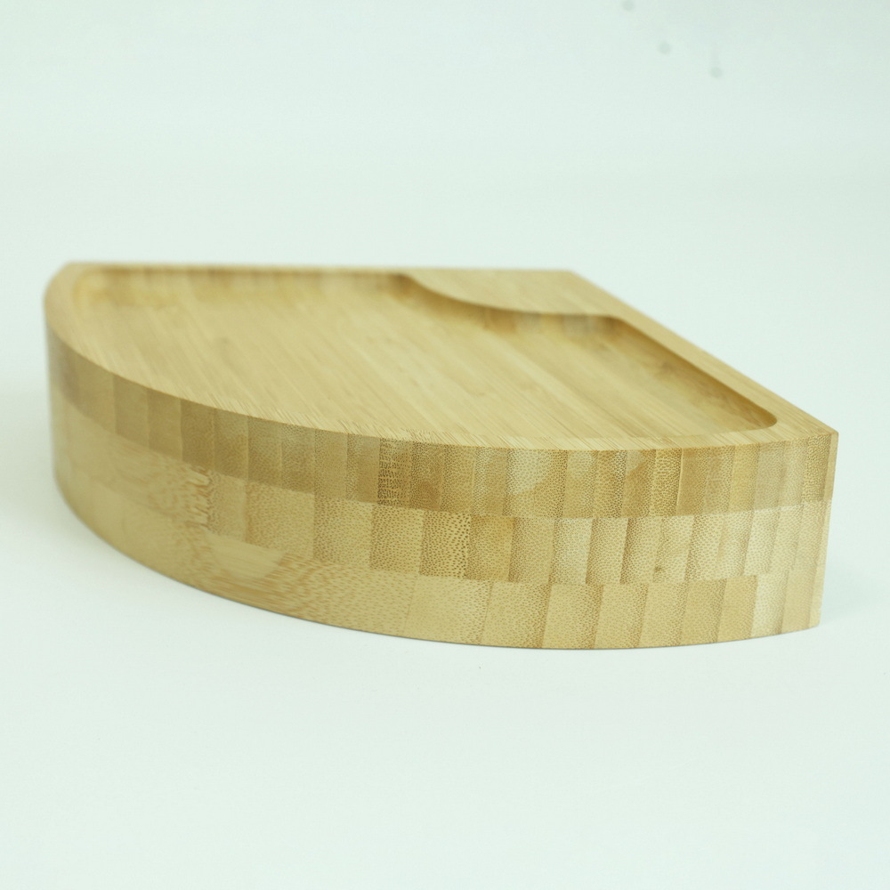 Large and Round Folding Bamboo Wood Rotating Cheese Board Platter