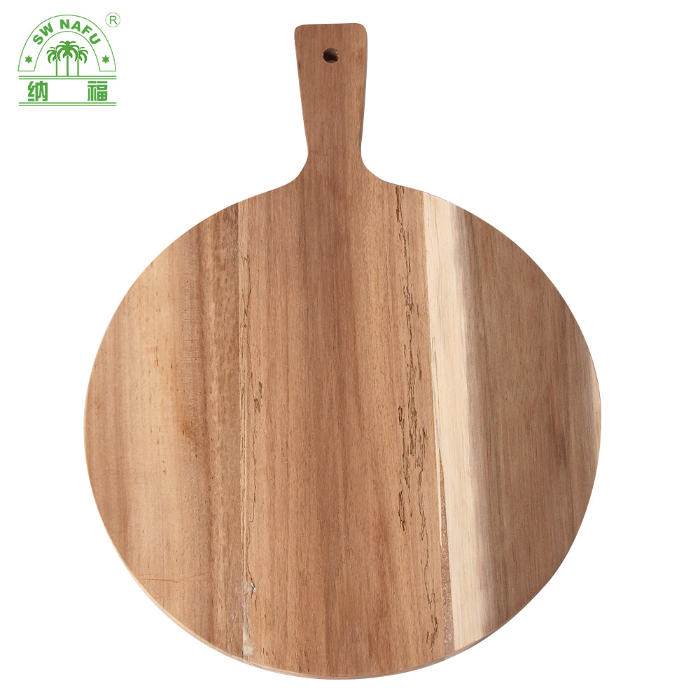 Lively Home Goods Round Blank Acacia Wood Cutting Board with Handle Wholesale